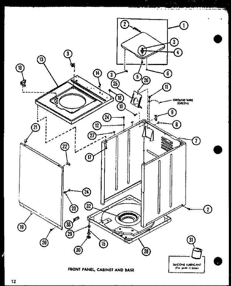 FRONT PANEL Diagram and Parts List for LW2402 P1110516W W Amana Washer