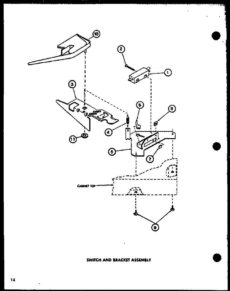 SWITCH AND BRACKET ASSY Diagram and Parts List for LW1501 P1110511W W Amana Washer
