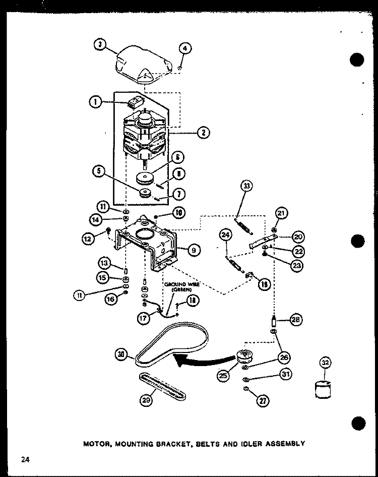 MOTOR Diagram and Parts List for LW2402 P1110516W W Amana Washer