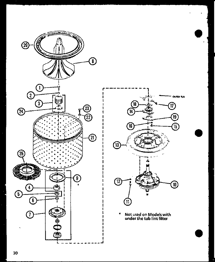 Page 13 Diagram and Parts List for LW1501 P1110511W W Amana Washer