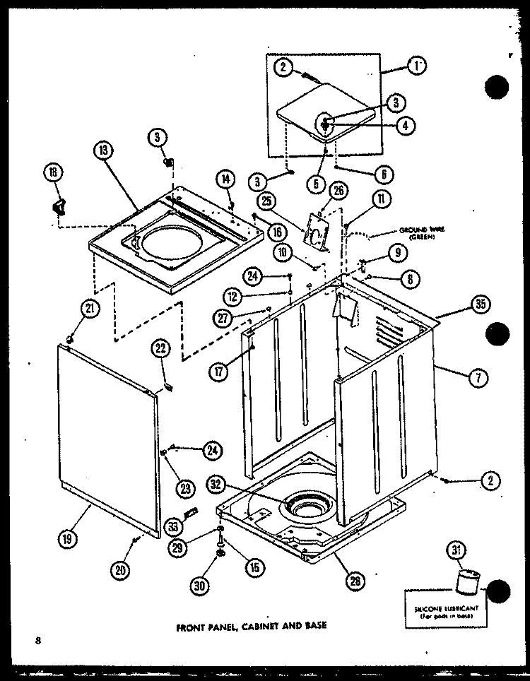 FRONT PANEL Diagram and Parts List for CW2303 P7762131W Crosley Washer