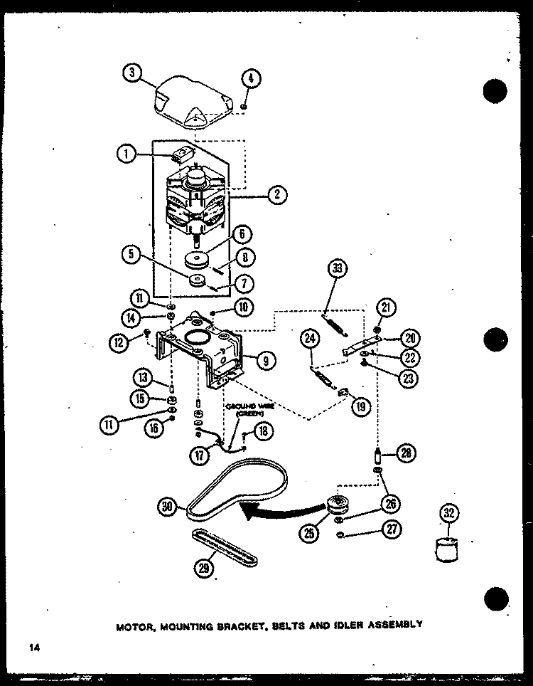 MOTOR Diagram and Parts List for CW2303 P7762131W Crosley Washer