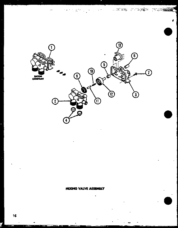 MIXING VALVE ASSY Diagram and Parts List for CW2303 P7762131W Crosley Washer