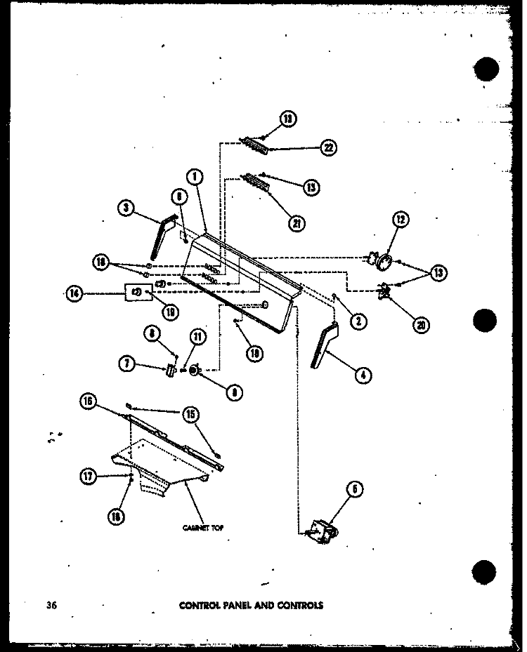 CONTROL PANEL AND CONTROLS Diagram and Parts List for TAA600 P7575110W Amana Washer