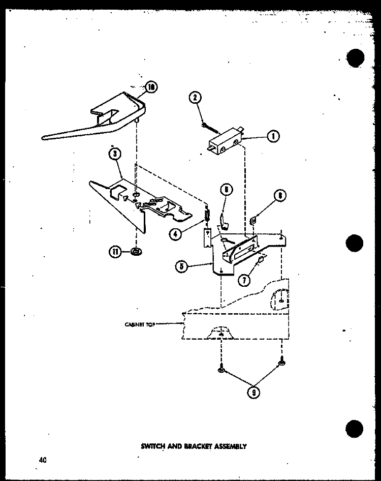 SWITCH AND BRACKET ASSY Diagram and Parts List for TAA600 P7575110W Amana Washer