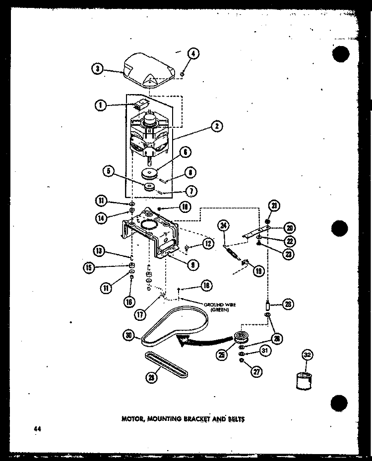 MOTOR Diagram and Parts List for TAA600 P7575110W Amana Washer