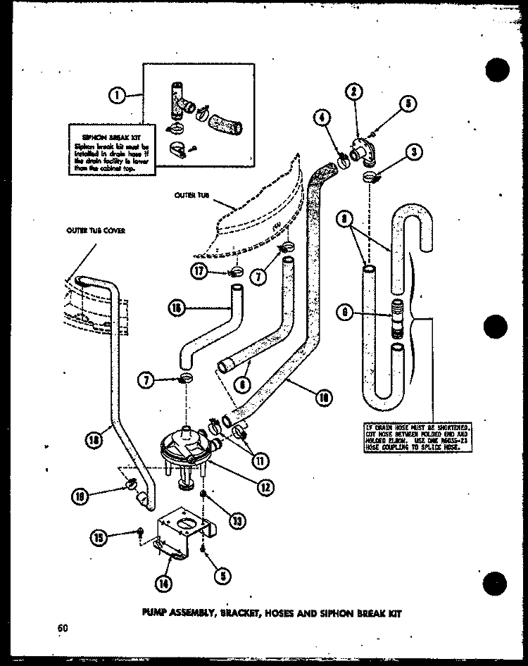 PUMP ASSY Diagram and Parts List for TAA600 P7575110W Amana Washer