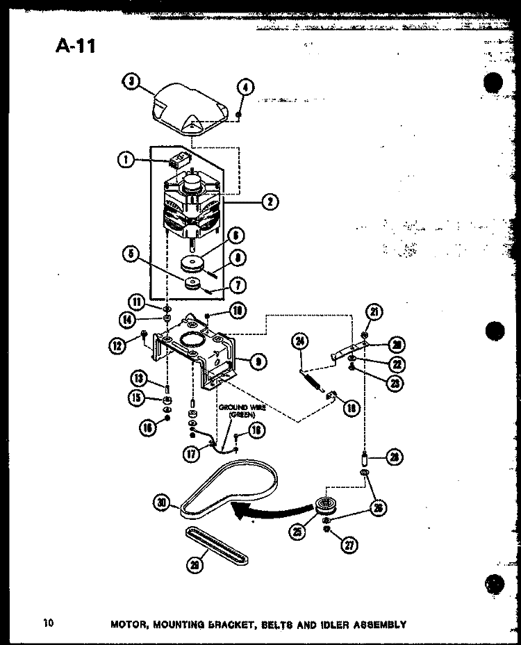MOTOR Diagram and Parts List for TAA200 P7575104W Amana Washer