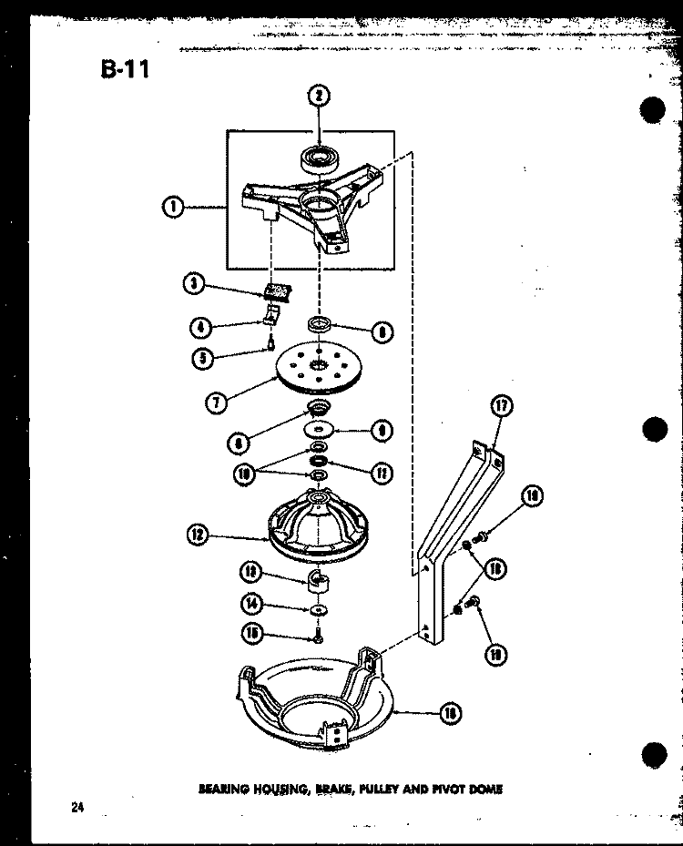 BEARING HOUSING Diagram and Parts List for TAA200 P7575104W Amana Washer