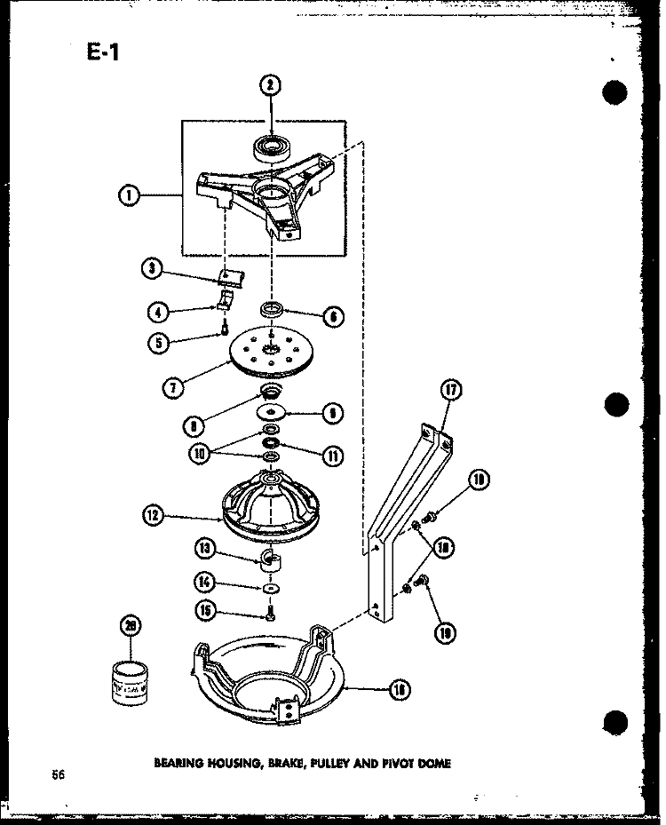 BEARING HOUSING Diagram and Parts List for TAA800 P7575103W Amana Washer