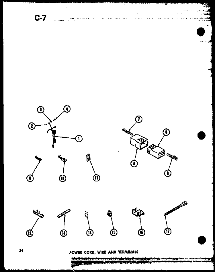 POWER CORD Diagram and Parts List for TAA200 P7575113W Amana Washer