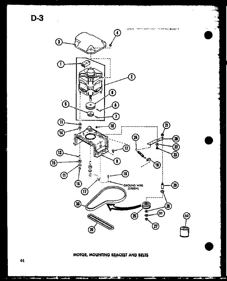 MOTOR Diagram and Parts List for TAA800 P7575117W Amana Washer