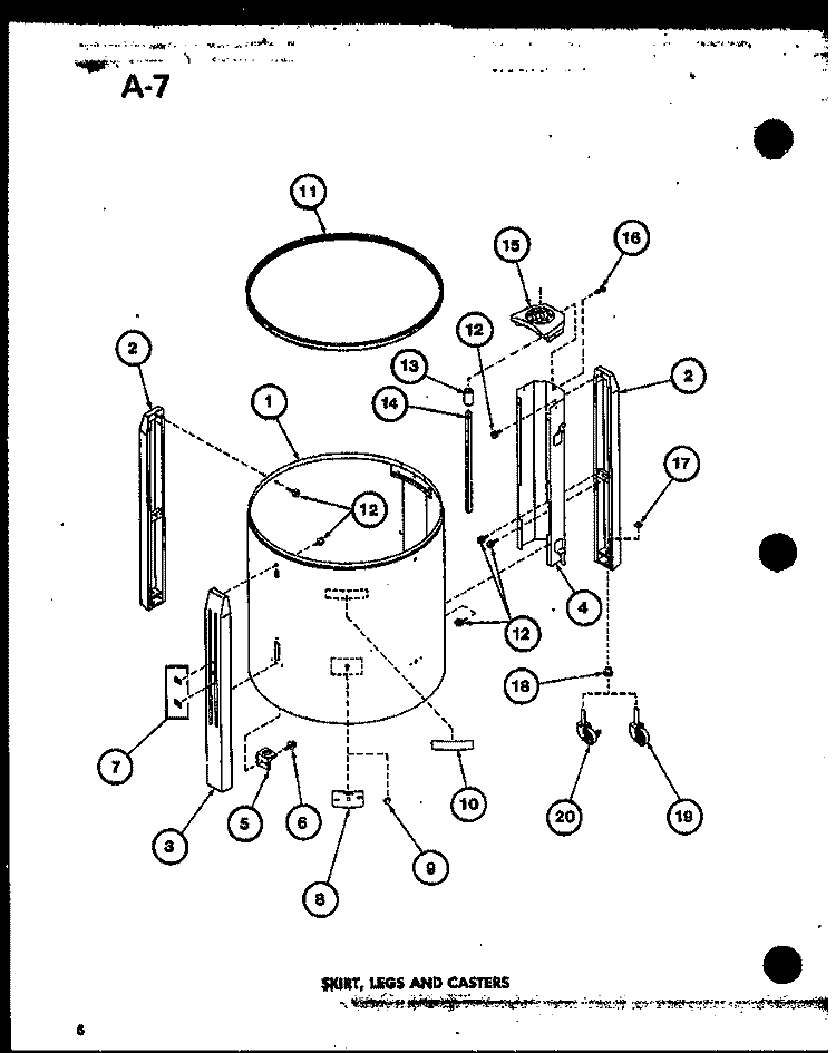 SKIRT Diagram and Parts List for TWA-202 P7575302W Amana Washer