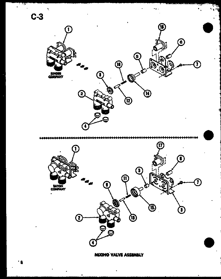 MIXING VALVE ASSY Diagram and Parts List for TAA300 P7575112W Amana Washer