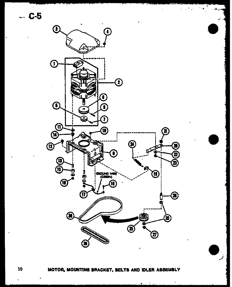 MOTOR Diagram and Parts List for TAA300 P7575112W Amana Washer