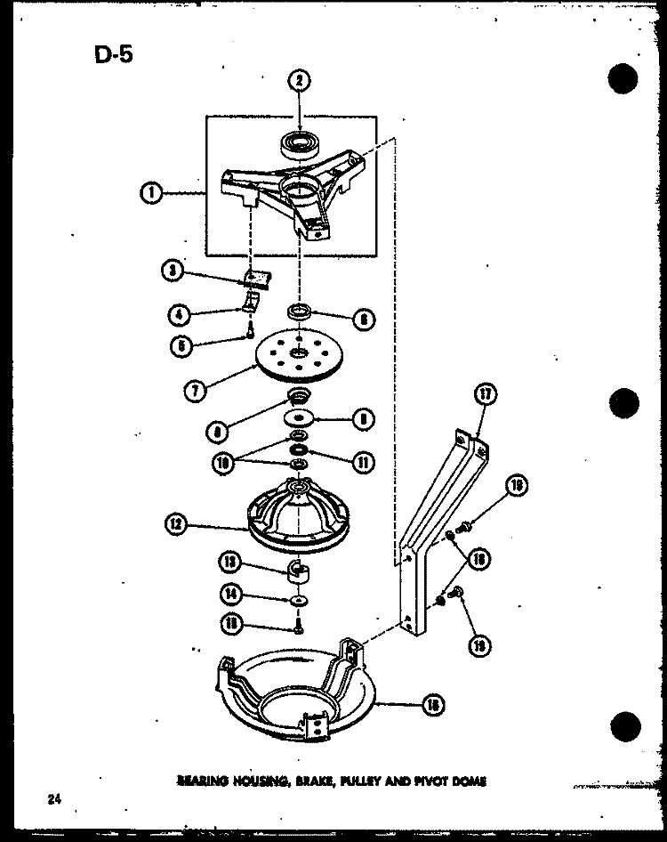 BEARING HOUSING Diagram and Parts List for TAA300 P7575112W Amana Washer