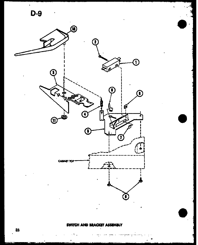 SWITCH AND BRACKET ASSY Diagram and Parts List for TAA300 P7575112W Amana Washer