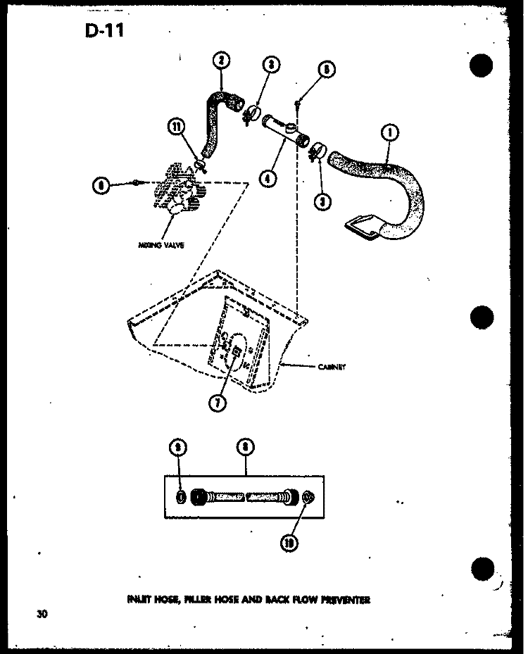 INLET HOSE Diagram and Parts List for TAA300 P7575112W Amana Washer