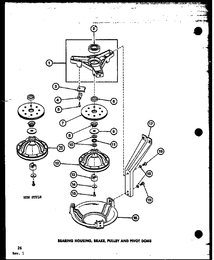 BEARING HOUSING Diagram and Parts List for TAA300 P7704001W Amana Washer