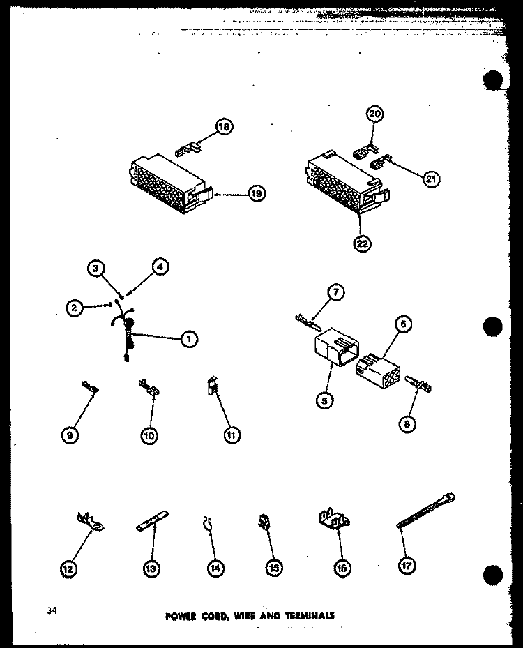 POWER CORD Diagram and Parts List for TAA300 P7704001W Amana Washer