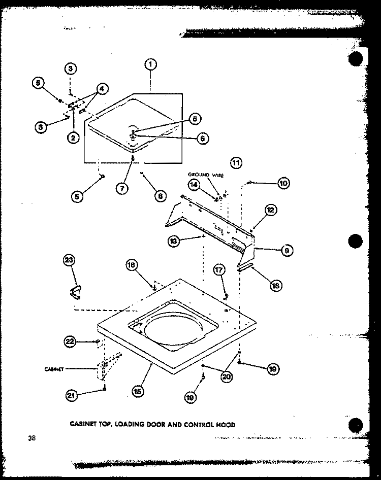 CABINET TOP Diagram and Parts List for TAA500 P7704003W Amana Washer