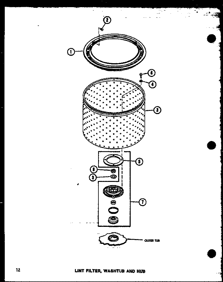 LINT FILTER Diagram and Parts List for TAA300 P7575114W Amana Washer