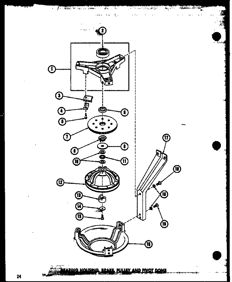 BEARING HOUSING Diagram and Parts List for TAA300 P7575114W Amana Washer