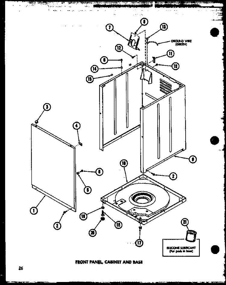 FRONT PANEL Diagram and Parts List for TAA300 P7575114W Amana Washer
