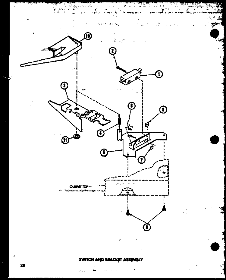 SWITCH AND BRACKET ASSY Diagram and Parts List for TAA300 P7575114W Amana Washer