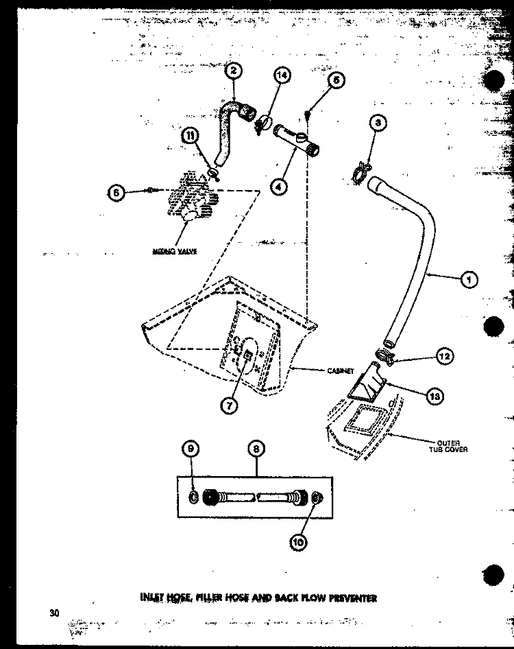 INLET HOSE Diagram and Parts List for TAA300 P7575114W Amana Washer