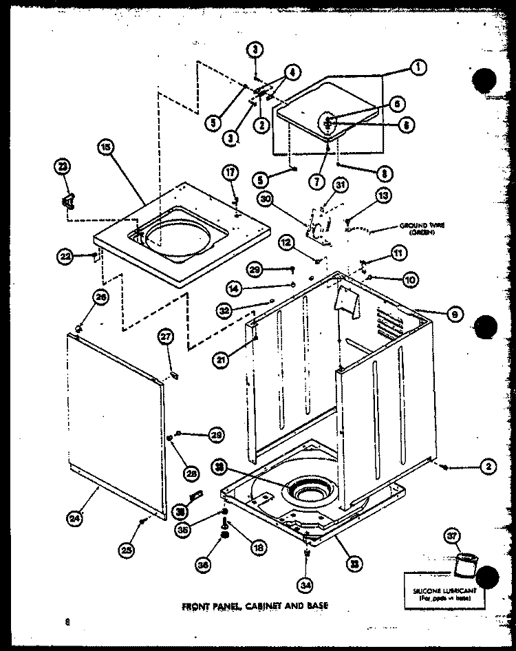 FRONT PANEL Diagram and Parts List for TAA3001 P7704006W Amana Washer