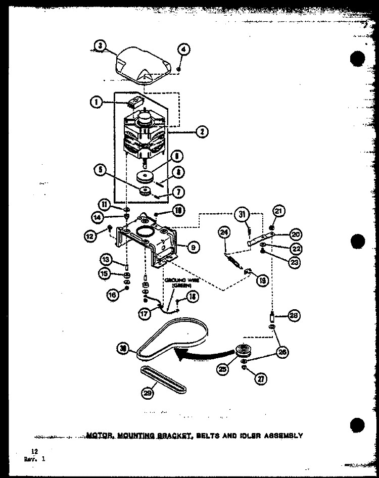 MOTOR Diagram and Parts List for TAA3001 P7704006W Amana Washer