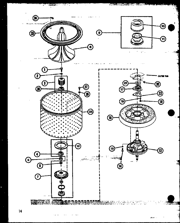 Page 5 Diagram and Parts List for TAA3001 P7704006W Amana Washer