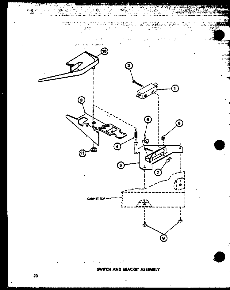 SWITCH AND BRACKET ASSY Diagram and Parts List for TAA3001 P7704006W Amana Washer
