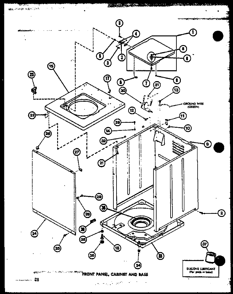 FRONT PANEL Diagram and Parts List for TAA5001 P7704008W Amana Washer