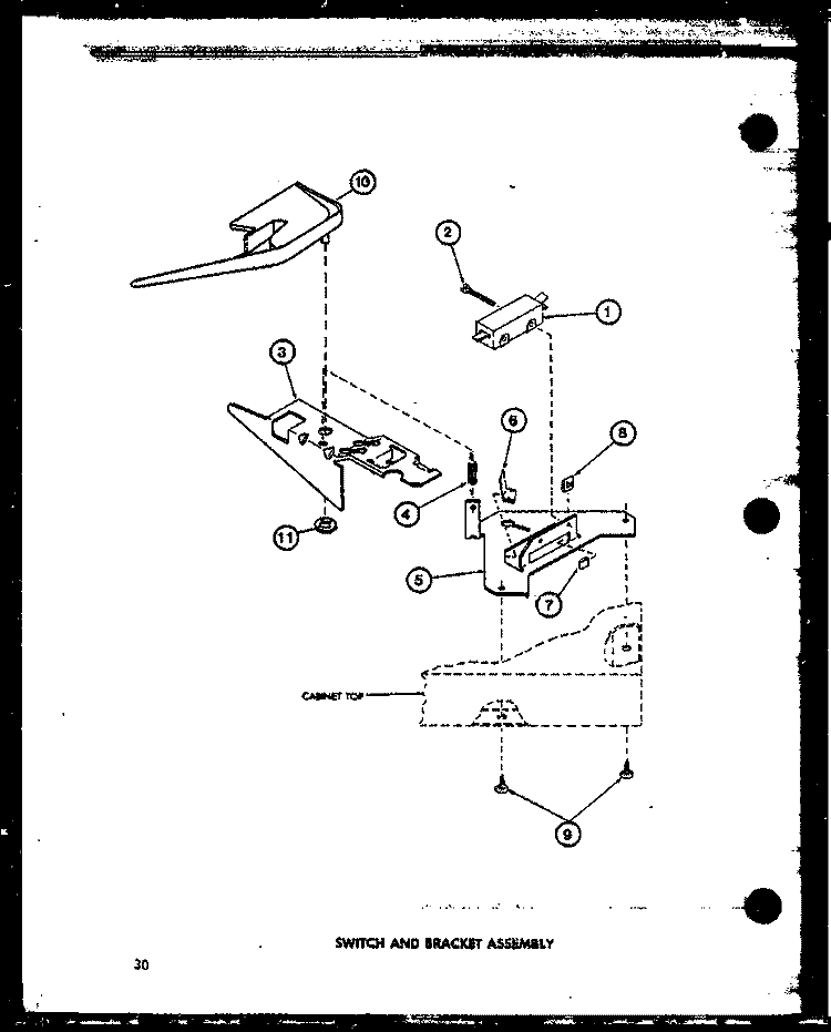SWITCH AND BRACKET ASSY Diagram and Parts List for TAA5001 P7704008W Amana Washer