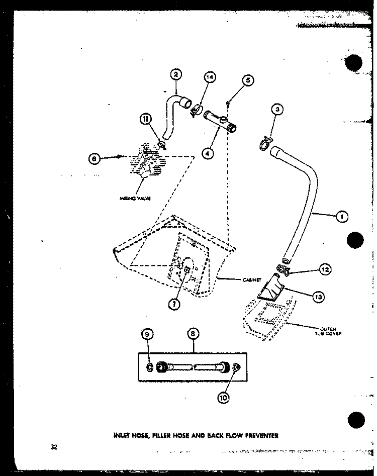 INLET HOSE Diagram and Parts List for TAA5001 P7704008W Amana Washer