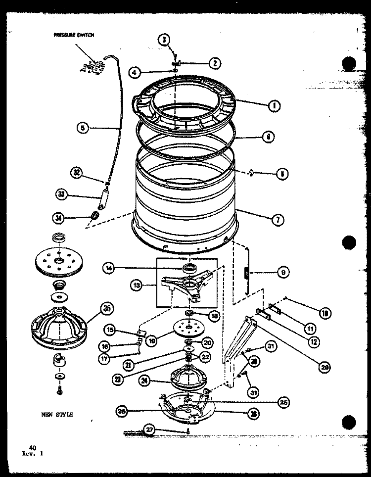 Page 18 Diagram and Parts List for TAA5001 P7704008W Amana Washer