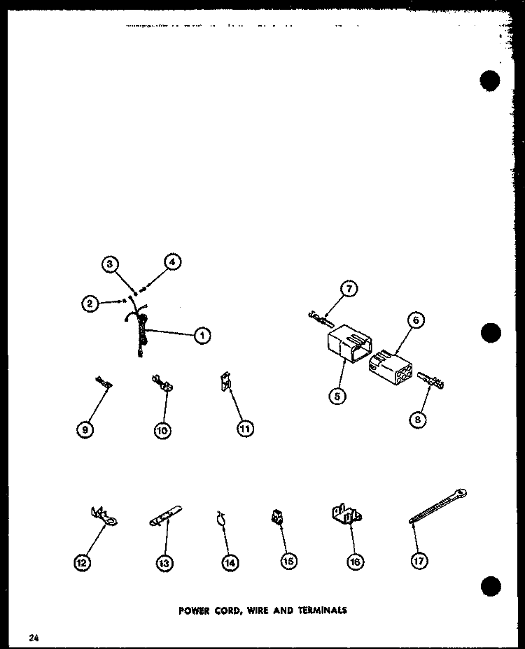 POWER CORD Diagram and Parts List for LW2500 P7762104W W Amana Washer