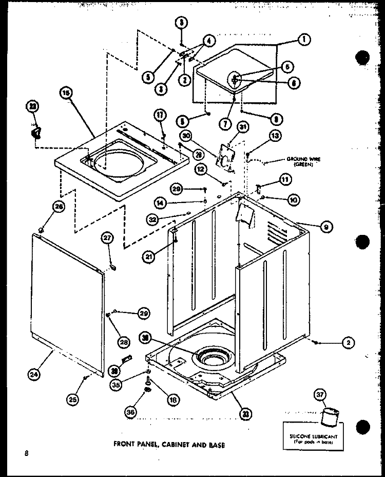 FRONT PANEL Diagram and Parts List for LW2600 P7804701W W Amana Washer