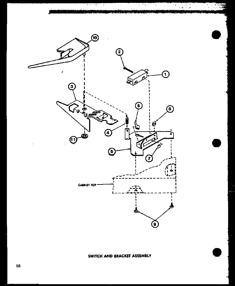 SWITCH AND BRACKET ASSY Diagram and Parts List for LW2600 P7804701W W Amana Washer