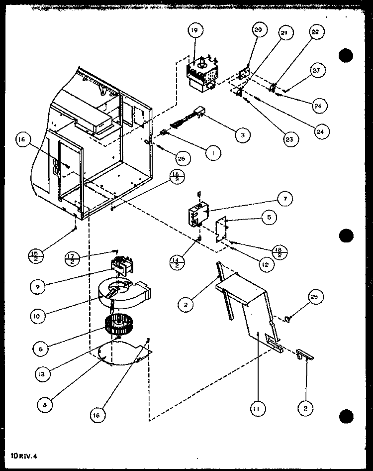 PAGE 4 Diagram and Parts List for RVS10B P1128112M Amana Microwave