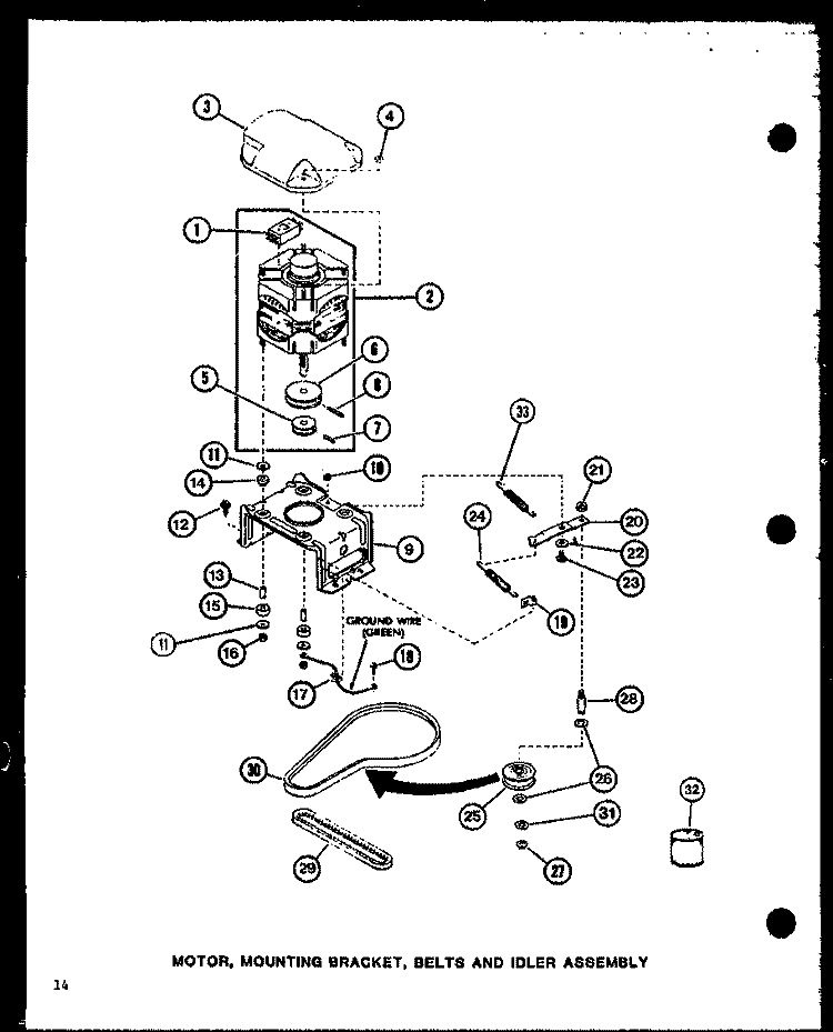 MOTOR Diagram and Parts List for LW2600 P7804701W W Amana Washer