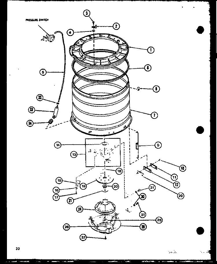 Page 8 Diagram and Parts List for LW2600 P7804701W W Amana Washer