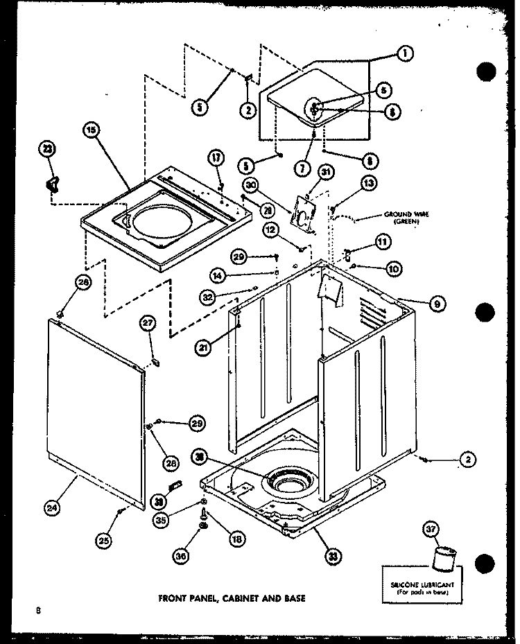 FRONT PANEL Diagram and Parts List for LW2602 P7804710W W Amana Washer