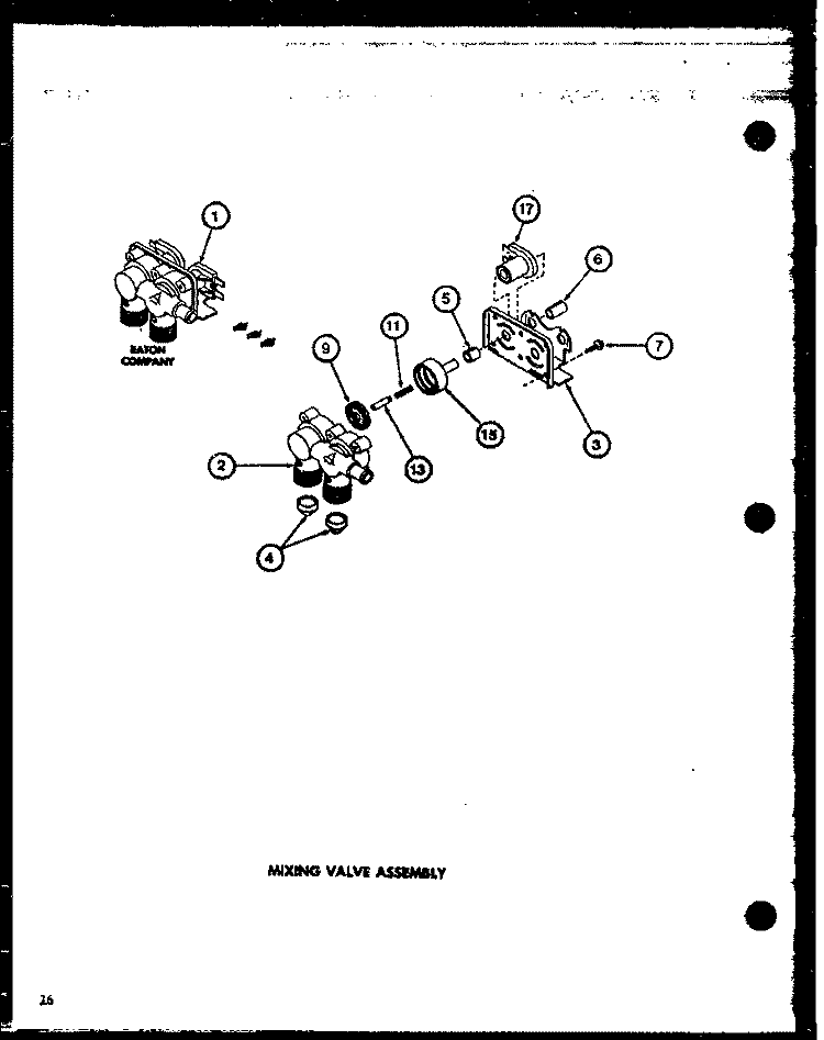 MIXING VALVE ASSY Diagram and Parts List for LW2602 P7804710W W Amana Washer