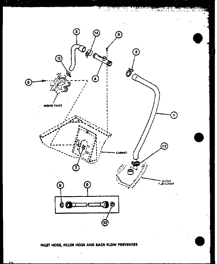 INLET HOSE Diagram and Parts List for LWD962 P7804724W W Amana Washer