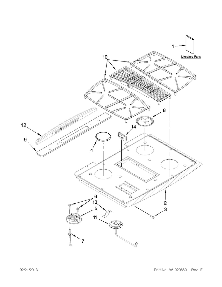 Cooktop Parts Diagram and Parts List for JGS9900BDF15  Jenn-Air Range
