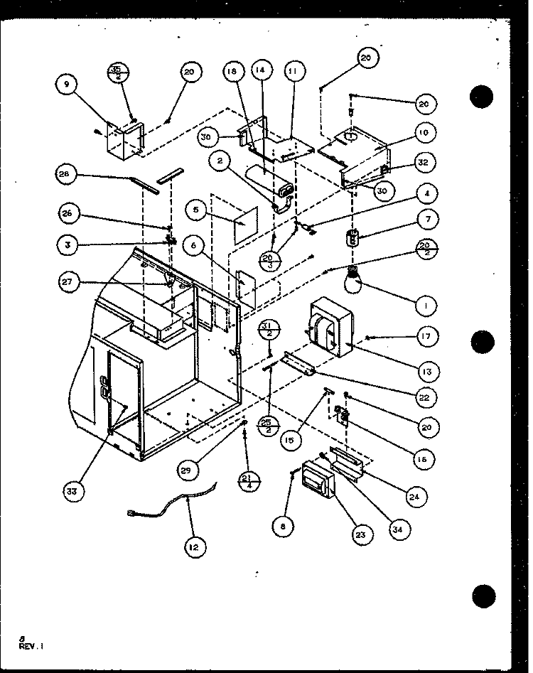 PAGE 3 Diagram and Parts List for RFS8SW P7787223M Amana Microwave