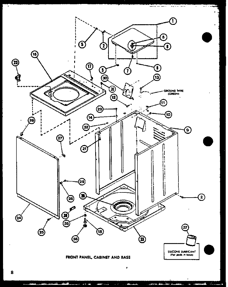 FRONT PANEL Diagram and Parts List for LWD352 P7762114W W Amana Washer